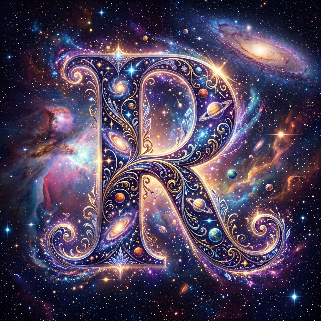 Ornate cosmic letter R